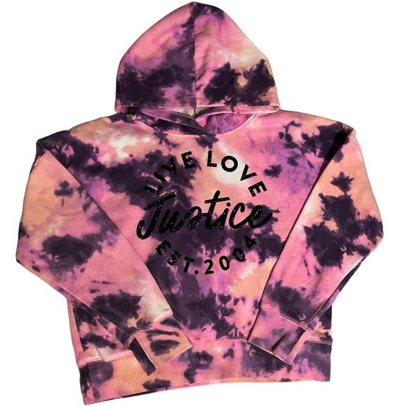 🩵Justice Girl’s Tie-Dye Hoodie - Size Small - Picture 1 of 5